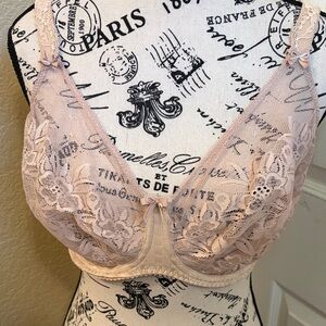 Prima Donna UK 32H Lace Bra in Light Beige/Pink